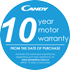 Candy 10Y Motor Warranty